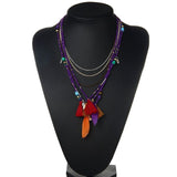 Multi-Color Feather Necklaces & Pendants Beads Chain Statement Necklace Women Collares Ethnic Jewelry for Personalised Gifts
