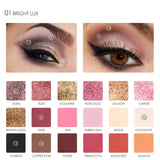 FOCALLURE 18Colors Eyeshadow Makeup Shimmer Matte Pigment Eye Shadow Cosmetics Mineral Nude Glitter Eye Palette of Shades