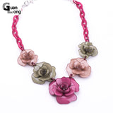 2017 Spring New Collection Fashion Beautiful Resin Clover Flower Necklaces & Pendants For Young Girl Gift Jewelry
