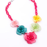 2017 Spring New Collection Fashion Beautiful Resin Clover Flower Necklaces & Pendants For Young Girl Gift Jewelry