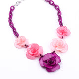 2017 Spring New Collection Fashion Beautiful Resin Clover Flower Necklaces & Pendants For Young Girl Gift Jewelry