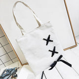 2018 New Women's Casual Lace-up Canvas Tote Bag Female Canvas Shoulder Bags crossbody bags for women Beach bag bolso mujer