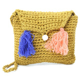 THINKTHENDO Casual Shoulder Bag Needles Knitted Bags Tassel Crossbody Bag for Girls Children 3 Color