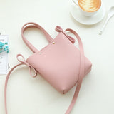 INHO CHANCY Fashion Litchi Grain PU Leather Small Women Bucket Handbag Female Mobile Shoulder Messenger Bag Bolsa Feminina Sac