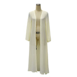 Adult Solid Chiffon Long Flare Sleeve Turkish Islam Muslim Abaya Maxi Dress Saudi Arabia Pakistan Robes Cardigan Worship Service