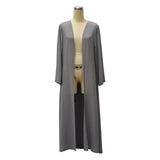 Adult Solid Chiffon Long Flare Sleeve Turkish Islam Muslim Abaya Maxi Dress Saudi Arabia Pakistan Robes Cardigan Worship Service